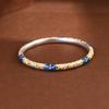 Ciervo Dorado Rey Plata Chapado en Oro Gota de Aceite Palo Hueco Flor de Cerezo Artístico Elegante Lujo Ligero Pulsera de Plata de Ley 999 para Mujer