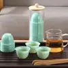 2026 Copo de Chá Descartável Portátil Pequeno Copo de Chá Espessado Conjunto de Chá de Viagem Copo Verde Esmeralda Copo de Jade Copo de Água Prático