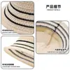 Sombrero de Pescador de Punto Rayado de Hilo Estilo Nuevo para Mujer, Sombrero de Sol Nuevo Estilo Coreano para Primavera y Verano, Sombrero de Sol Transpirable Casual