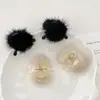 Pinza para el cabello de alta gama coreana con cabeza de pompón de felpa, clip fijador para coleta alta de pelo de visón para otoño e invierno, no daña el cabello, accesorios para el cabello para mujer