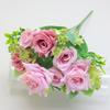 Flor artificial 7 cabeça Yueyi curling rose projeto jardinagem casa sala de estar decoração casamento rosas atacado