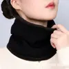 Bufanda de Punto de Bambú de Color Puro para Otoño e Invierno, Cubrecuellos Grueso Caliente con Forro Polar Unisex para Ciclismo, Protector de Cuello, Bufanda de Poner
