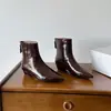 Nuevas Botas de Cuero Cortas hasta el Tobillo de Punta Estilo Francés Otoño/Invierno, Tacón Medio Grueso Cómodo, Cremallera Trasera, Botines Chelsea, Botines, Botas Cortas