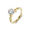 Anillo Huasheng Nuevo de Plata S925 de Gama Alta con Circonita 8A, Lujo Ligero, Versátil y Personalizado