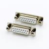 Tuerca hueca remachada frontal DB15 hembra/macho de dos filas con pasador DB15 y tornillo fijo, pegamento blanco RS232