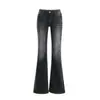 Jeans acampanados lavables para mujer, color naranja joven #, con bolsillos de solapa, corte ajustado, elásticos, modernos, versátiles y elegantes