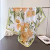 Bufanda Cuadrada Grande de Seda Artificial para Mujer, Primavera y Verano, Delgada, para Viaje, Protector Solar, Chal, 90x90cm, Bufanda, Bufanda Decorativa, Pañuelo para la Cabeza