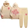 Vendas Diretas Transfronteiriças Outono e Inverno Novo Moletom com Capuz Estampado Tendência Manga Longa Calça Reta Solta Homem Tendência Japonesa
