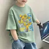 Camiseta de Manga Corta para Niños Verano 2026 Nuevo Estilo para Niños Mayores, Top Delgado de Dibujos Animados Fresco y Moderno para Niños