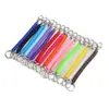 Em estoque frete grátis chaveiro de corda de mola de plástico cordão de segurança chaveiro de mola colorido pingente retrátil anti-perda