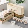 Juego de té kung fu de 10 piezas de porcelana de jade mate, traje de regalo de negocios estilo chino de alta calidad, caqui Ruyi, venta al por mayor