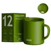 Taza de acero inoxidable 316 transfronteriza con tapa, 12 oz, taza de café elegante, taza de leche para oficina, taza de té