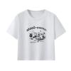 Camiseta Cropped Estampada Retro Estilo Americano Manga Curta Ombro a Ombro Feminina Verão Nova Slim Fit Emagrecedora Spice Girls Manga Curta Cropped para Mulheres