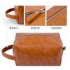 Bolsa de Viaje Transfronteriza de Gran Capacidad en Cuero PU para Maquillaje y Artículos de Tocador Bolso Impermeable de Cuero Crazy Horse Retro de Gama Alta de Nicho