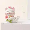 Gato da Sorte Fofo Criativo Console Central do Carro Ornamento de Descompressão Estatueta Decoração de Sala de Estar Mesa de Escritório