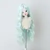 Peluca para Muñeca BJD Color Multicolor Opcional Flequillo Largo Ola de Agua Cabello Largo Rizado de 3/4/6 Puntos Seda de Alta Temperatura Cabello en Blanco