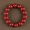 Pulseira de cristal de minério bruto com contas transparentes de cinábrio, acessórios de cinábrio prensados de alta qualidade, fornecimento ao vivo no atacado