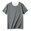 Terciopelo de Seda de Morera de Lana Ropa Interior Térmica sin Costuras de Manga Corta para Hombre Camiseta Interior de Invierno Cuello Redondo Ropa de Otoño Moda Masculina