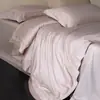 Al por mayor Estilo Minimalista Italiano Color Sólido Encaje de Gama Alta Ultra Suave Ropa de Cama Tencel Algodón Juego de Cuatro Piezas Textil para el Hogar Kelly 1