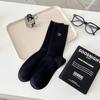 Medias blancas estilo ballet estilo japonés de doble aguja para otoño e invierno, absorbentes del sudor, con lazo bordado y apiladas.