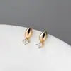 Pendientes de Plata de Ley S925 Nalan Exquisitos y Sencillos Estilo Ins Diseño de Nicho Elegante Brillo de Zirconia en Forma de Gota de Agua M07168