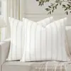 Fronha Listrada de Chenille Estilo Boêmio Farmhouse Capa de Almofada para Casa Almofada de Encosto para Sofá da Sala Capa de Almofada Decorativa