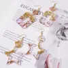 Molde de Resina DIY Papoula Brincos Pingente Coração Estrela Ganchos de Orelha Enfeites Pendentes Caseiros Molde de Silicone