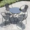 Silla con Respaldo Individual, Silla de Mimbre Sintético, Silla de Comedor para el Hogar, Sillón, Silla de Oficina, Silla de Conferencia, Juego de Mesa y Sillas para Balcón, Tres o Cinco Piezas