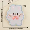 Etiqueta de bordado por computadora, etiqueta de tela con diseño de conejo de dibujos animados, accesorios de ropa, parche decorativo para ropa y capucha, parche de tela bordado autoadhesivo