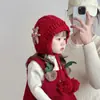 Sombrero para niños Sombrero de lana de invierno Sombrero para bebé Lindo Estilo coreano Oso Engrosado Cálido Protección para los oídos Sombrero Cortavientos Sombrero tejido Moderno