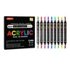 Plumones acrílicos de 24/48 colores con diseño de doble punta, adecuados para graffiti, pintura artística, cerámica, vidrio y madera