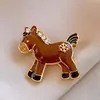 Broche de Lana Tejida Estilo Bosque de Dibujos Animados Año Zodiacal Caballo, Accesorio de Pin de Lujo de Alta Gama, Lindo Accesorio para Ropa