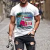 Desea Camiseta de Motocicleta con Estampado de Personalidad Explosiva Belleza Holgada Casual Manga Corta Verano Casual Ropa de Media Manga Moda