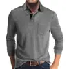 Comercio Exterior Transfronterizo de Amazon Otoño e Invierno Camiseta de Manga Larga con Cuello de Solapa para Hombre Camisa Polo para Hombre Prenda Base