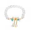 Pulseira Elegante de Luxo Leve Colorida Pedra Natural Chinesa Étnica Lótus Ruyi Estilo Nacional Pulseira Melhor Amigo Joia
