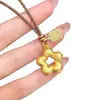 Yiduofafa Flor da Sorte Corrente de Colar Longa com Flor Oca para Mulheres, Acessórios de Joias de Luxo Leve para Mulheres