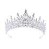 Accesorios para el cabello de aleación transfronterizos europeos y americanos Vestido de novia Banda para el cabello de diamantes de imitación Plateado dorado electrochapado Corona de cumpleaños Tocado de boda