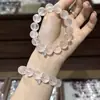 Pulsera Natural de Fábrica Cristal Rosa Starlight Hielo Transparente Amatista Cristal Amarillo Torre Pulsera de Piedra Natal para Atraer la Fortuna para Mujeres Transmisión en Vivo