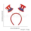 Diadema de Venta Caliente Transfronteriza del Día de la Independencia Americana Niños y Adultos Estrella de Cinco Puntas Pluma Accesorios para el Cabello Niñas Accesorios para Fiesta Festiva