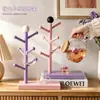 Soporte para vasos simple con forma de árbol esférico para la sala de estar, alto valor estético, adorno de almacenamiento creativo, estante invertido para drenaje de vasos de agua de escritorio