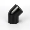 Codo, tes, conectores rectos de tubería de agua de plástico negro puro, conector negro brillante para acuario