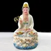 Mármore Branco Três Santos de Saha Buda Shakyamuni Bodhisattva Ksitigarbha Bodhisattva Avalokitesvara Ornamento para Salão de Buda Doméstico Atacado