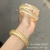 Pulsera de jade cuarcita en color amarillo miel, brazalete de jade de alta transparencia, pulsera de jadeíta suave y elegante, joyería de regalo estilo chino