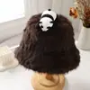 Chapéu de Pescador Feminino Outono e Inverno Novo Estilo Desenho Animado Ragdoll Moda Rosto Exposto Pequeno Chapéu de Bacia Recheado Chapéu Quente à Prova de Frio