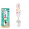Cuchara de dibujos animados para niños Dorado, cuchara de acero inoxidable, cuchara de entrenamiento, cuchara para aprender a comer, cuchara de vajilla 6440