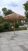 Mesas y sillas de aluminio y bambú para exteriores, bambú simulado, adecuadas para barbacoas en el patio, camping, mesas de aluminio y bambú al aire libre, mercados, granjas y sombrillas de paja.