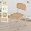 Silla de Ratán para Uso en Casa, Silla de Comedor Engrosada para Restaurante, Cómoda para Estar Sentado Mucho Tiempo, Silla Simple de Plástico de Ratán Comercial con Respaldo