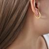 Pendientes de estilo Ins, de lujo, ligeros y de alta calidad, con incrustaciones de oro vintage y circonitas, en forma de U, de acero y titanio, respetuosos con el medio ambiente.