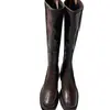 Nuevas Botas Elásticas Ajustadas a la Pierna de Tacón Grueso y Punta Cuadrada Estilo Retro Elegantes de Tacón Alto Hasta la Rodilla Botas de Moda Versátiles para Mujer