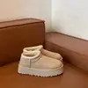 Primer Encuentro Botas de Nieve de Suela Gruesa Forradas de Lana para Mujer Estilo Nuevo Invierno 2026 Zapatos de Algodón con Piel Cálida del Noreste Más Vendidos
